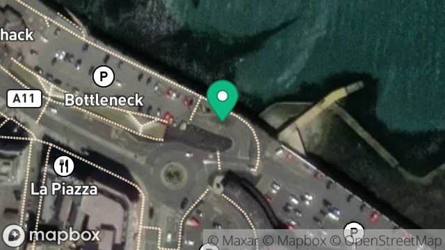 Map showing LAND ADJACENT TO BOTTLENECK CARPARK, VICTORIA PIER, DOUGLAS, ISLE OF MAN, IM1 2BS