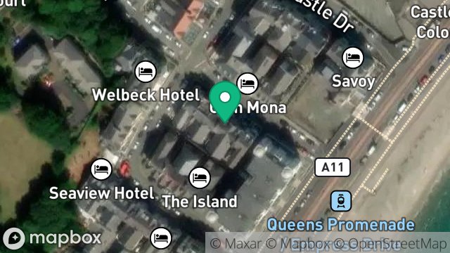 Map showing BRADFORD, 5, MONA DRIVE, DOUGLAS, ISLE OF MAN, IM2 4LG