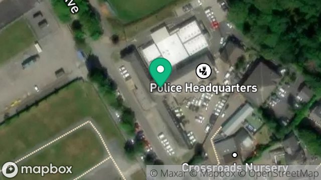 Map showing ISLE OF MAN CONSTABULARY, POLICE STATION, GLENCRUTCHERY ROAD, DOUGLAS, ISLE OF MAN, IM2 4RG