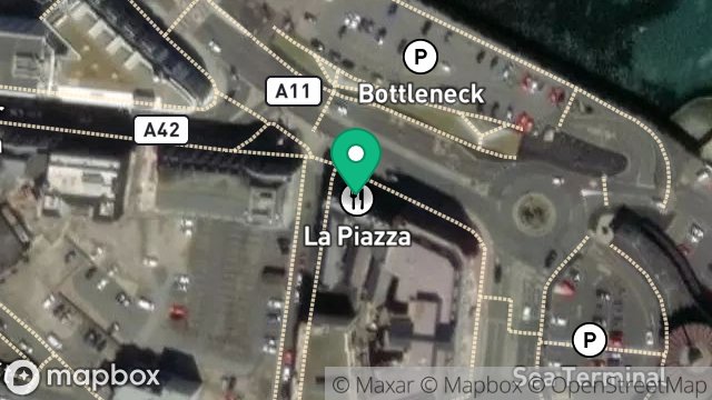 Map showing LA PIAZZA PIZZERIA, GRAND VIEW HOTEL, LOCH PROMENADE, DOUGLAS, ISLE OF MAN, IM1 2BT