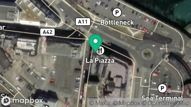 Map showing PIZZA HUT, 1-5, WALPOLE AVENUE, DOUGLAS, ISLE OF MAN, IM1 2LT