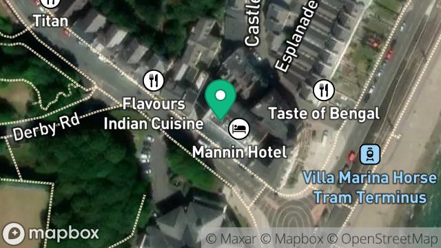 Map showing 10-16, MANNIN HOTEL, BROADWAY, DOUGLAS, ISLE OF MAN, IM2 4EL