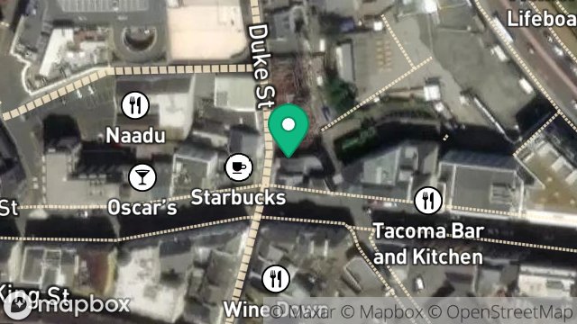 Map showing DOWNTOWN CAFE, 40, DUKE STREET, DOUGLAS, ISLE OF MAN, IM1 2AX