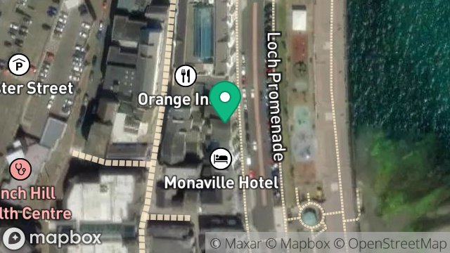 Map showing MARINA HOTEL, 47, LOCH PROMENADE, DOUGLAS, ISLE OF MAN, IM1 2LZ