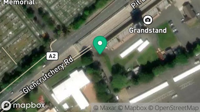 Map showing AREA SOUTHWEST OF GRANDSTAND, GRANDSTAND, GLENCRUTCHERY ROAD, DOUGLAS, ISLE OF MAN, IM2 6DA