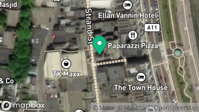 Map showing RICHMOND TRAVEL, 44, STRAND STREET, DOUGLAS, ISLE OF MAN, IM1 2EL