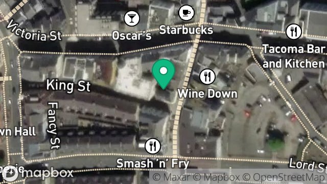 Map showing THE GALPALS COLLECTIVE, 2, KING STREET, DOUGLAS, ISLE OF MAN, IM1 2BA