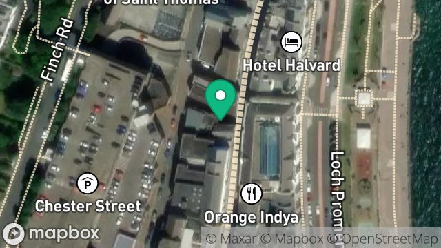 Map showing RAINBOWS END, 1, FREDERICK STREET, DOUGLAS, ISLE OF MAN, IM1 2EY