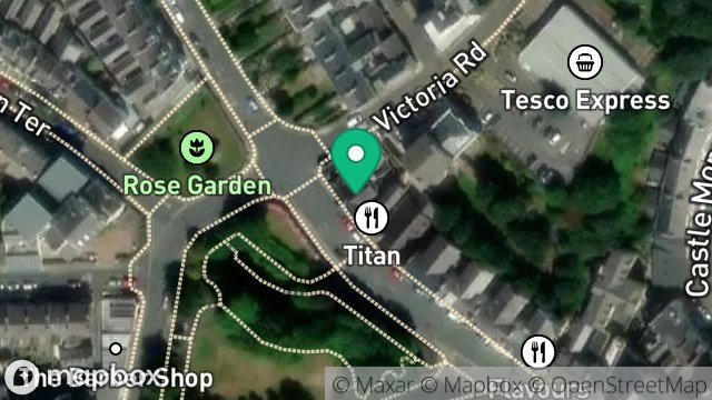 Map showing HOME RUN PIZZA, 44, BROADWAY, DOUGLAS, ISLE OF MAN, IM2 4EW