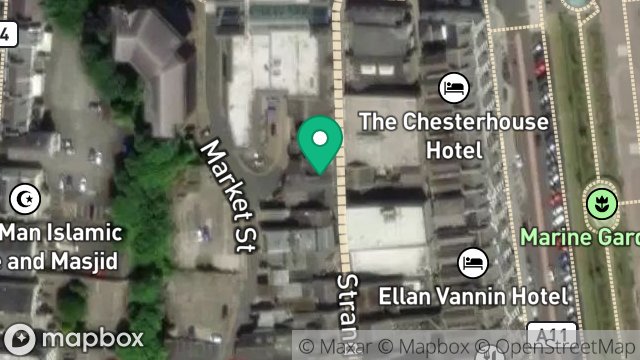 Map showing MANX BLIND WELFARE, 73-75, STRAND STREET, DOUGLAS, ISLE OF MAN, IM1 2EN