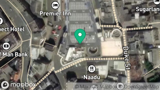 Map showing MARKS AND SPENCER, DRUMGOLD STREET, DOUGLAS, ISLE OF MAN, IM1 2SP