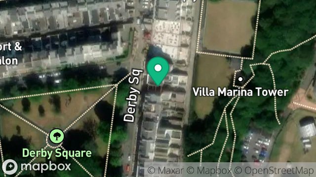 Map showing 12, DERBY SQUARE, DOUGLAS, ISLE OF MAN, IM1 3LS