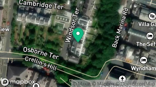 Map showing FLAT 1, 3, WINDSOR TERRACE, DOUGLAS, ISLE OF MAN, IM1 3LU