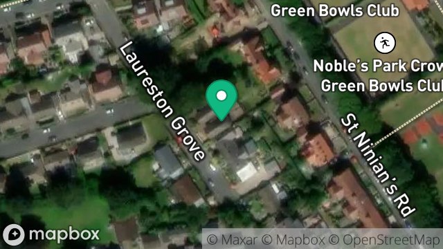Map showing 28, LAURESTON GROVE, DOUGLAS, ISLE OF MAN, IM2 4BG