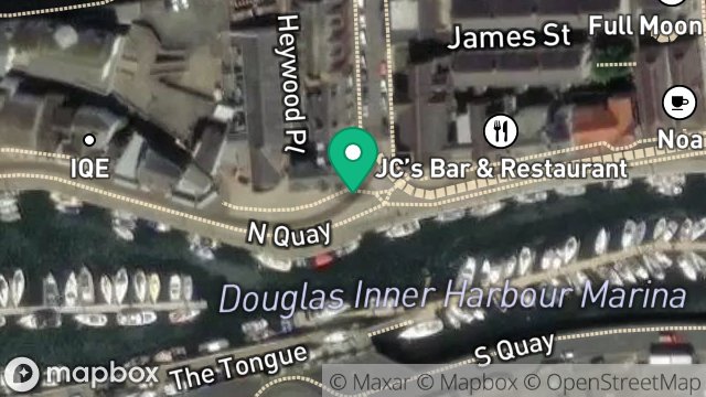 Map showing PEDESTRIANISATION PROJECT, NORTH QUAY, DOUGLAS, ISLE OF MAN, IM1 1EW