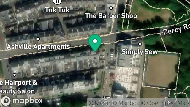 Map showing FLAT 1, 3, DERBY ROAD, DOUGLAS, ISLE OF MAN, IM2 3ES