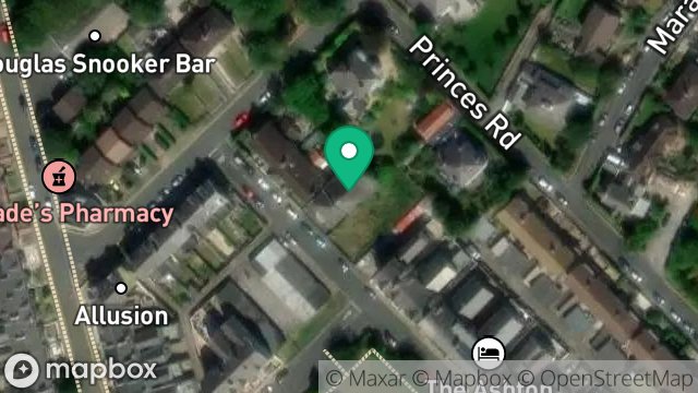 Map showing THE LENA QUAYLE TEMPLE, HUTCHINSON SQUARE, DOUGLAS, ISLE OF MAN, IM2 4HP