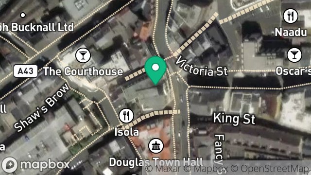 Map showing BANK HOUSE, RIDGEWAY STREET, DOUGLAS, ISLE OF MAN, IM1 1ER