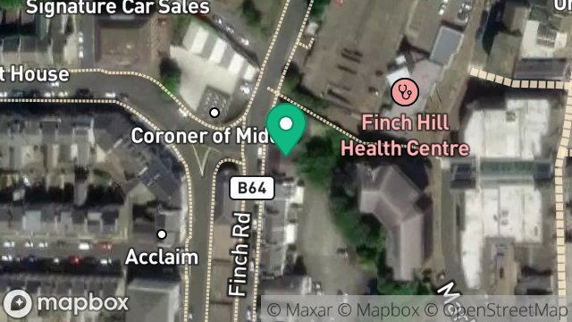 Map showing 38, FINCH ROAD, DOUGLAS, ISLE OF MAN, IM1 2PP