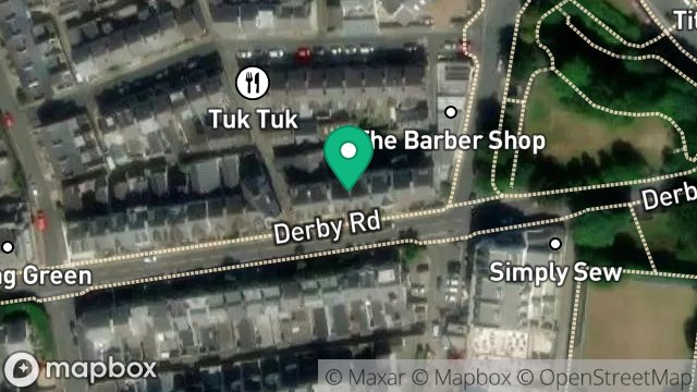 Map showing FLAT 1, 10, DERBY ROAD, DOUGLAS, ISLE OF MAN, IM2 3ET