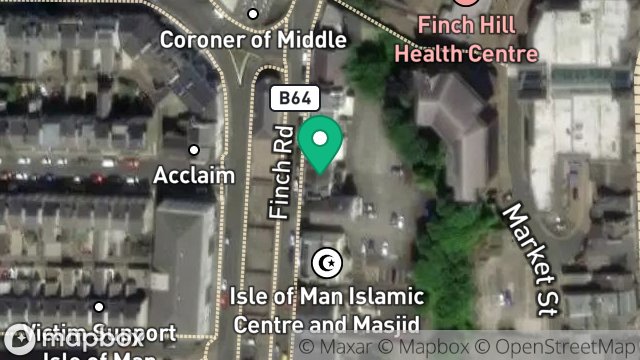 Map showing ISLAND BUSINESS CENTRE, 26, FINCH ROAD, DOUGLAS, ISLE OF MAN, IM1 2PS