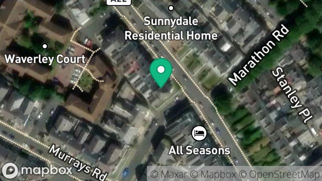 Map showing 1, DRURY TERRACE, DOUGLAS, ISLE OF MAN, IM2 3HY