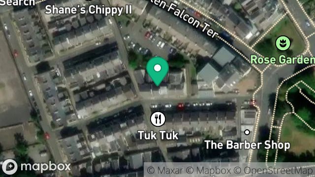 Map showing 12, FALCON STREET, DOUGLAS, ISLE OF MAN, IM2 3HA