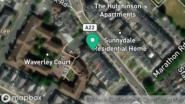 Map showing FLAT 1, 8, DRURY TERRACE, DOUGLAS, ISLE OF MAN, IM2 3HY