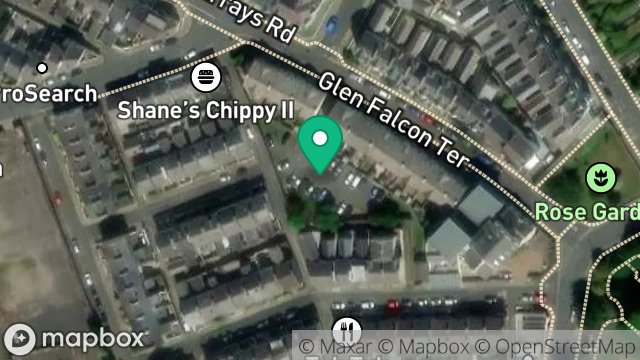 Map showing DEVELOPMENT SITE, GLEN FALCON TERRACE, MURRAYS ROAD, DOUGLAS, ISLE OF MAN, IM2 3HD