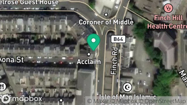 Map showing 12, MOUNT HAVELOCK, DOUGLAS, ISLE OF MAN, IM1 2QG