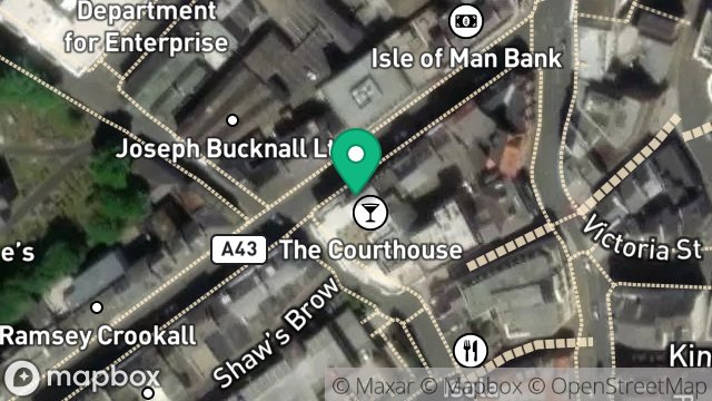 Map showing COURT HOUSE, ATHOL STREET, DOUGLAS, ISLE OF MAN, IM1 1QJ