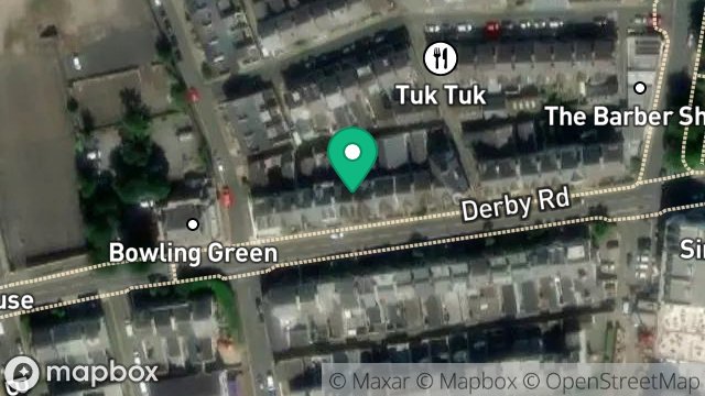 Map showing FLAT 1, 24, DERBY ROAD, DOUGLAS, ISLE OF MAN, IM2 3ET