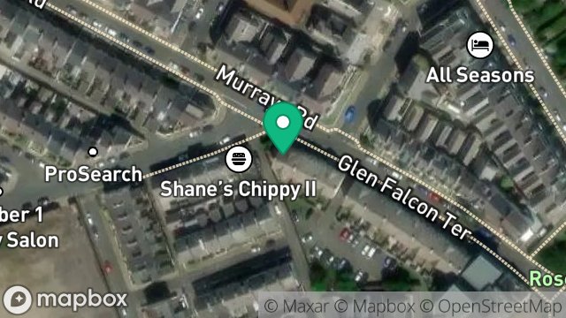 Map showing 18, GLEN FALCON TERRACE, MURRAYS ROAD, DOUGLAS, ISLE OF MAN, IM2 3HR