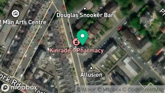 Map showing LAURESTON STUDIO, 1, BALLAQUAYLE ROAD, DOUGLAS, ISLE OF MAN, IM2 5DF