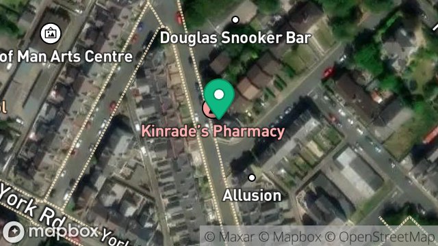 Map showing FORMER NEWSAGENTS, 1, BALLAQUAYLE ROAD, DOUGLAS, ISLE OF MAN, IM2 5DF