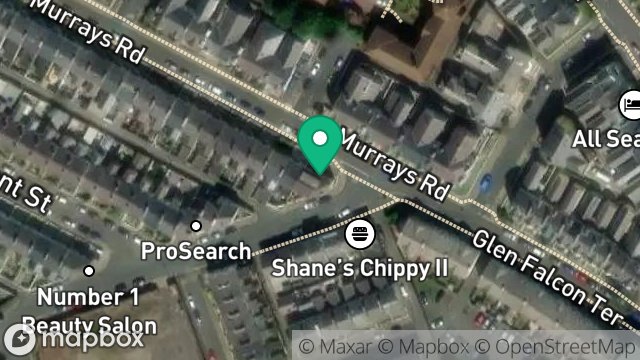 Map showing SHOP, 1-3, MURRAYS ROAD, DOUGLAS, ISLE OF MAN, IM2 3HJ