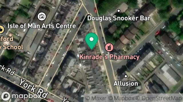 Map showing 12, CROSBY TERRACE, DOUGLAS, ISLE OF MAN, IM2 5DG