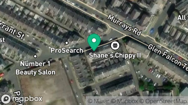 Map showing MR BS, 6, BATHURST STREET, DOUGLAS, ISLE OF MAN, IM2 3HH