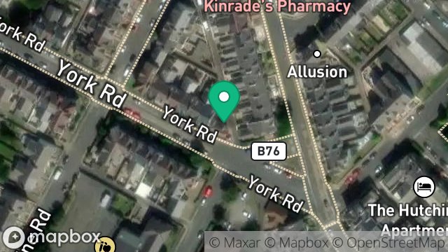 Map showing 1, YORK ROAD, DOUGLAS, ISLE OF MAN, IM2 3BN
