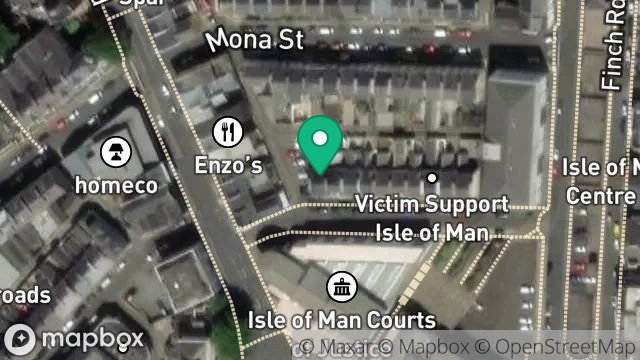 Map showing FLAT 1, 20, ALBERT STREET, DOUGLAS, ISLE OF MAN, IM1 2QA