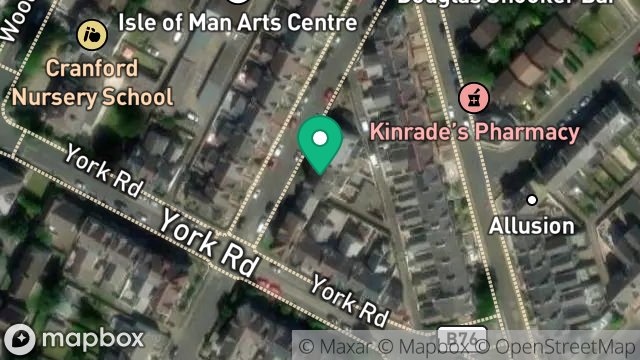 Map showing 2, PALATINE ROAD, DOUGLAS, ISLE OF MAN, IM2 3BH