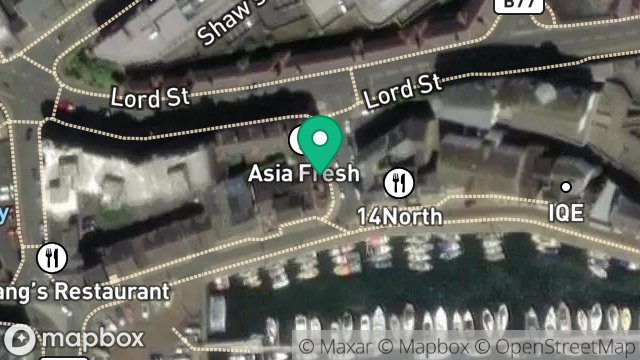 Map showing 6, QUINES CORNER, DOUGLAS, ISLE OF MAN, IM1 4LF