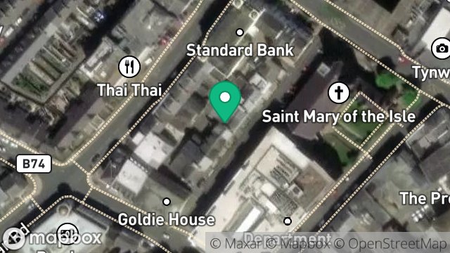 Map showing MAED LTD, BIRKDALE HOUSE, 7, MYRTLE STREET, DOUGLAS, ISLE OF MAN, IM1 1ED