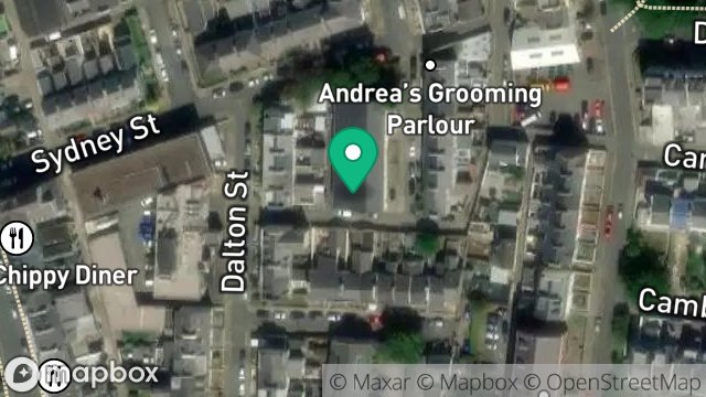 Map showing JAIMES KITCHEN, THE DAIRY, SPRING GARDENS, DOUGLAS, ISLE OF MAN, IM1 3JN