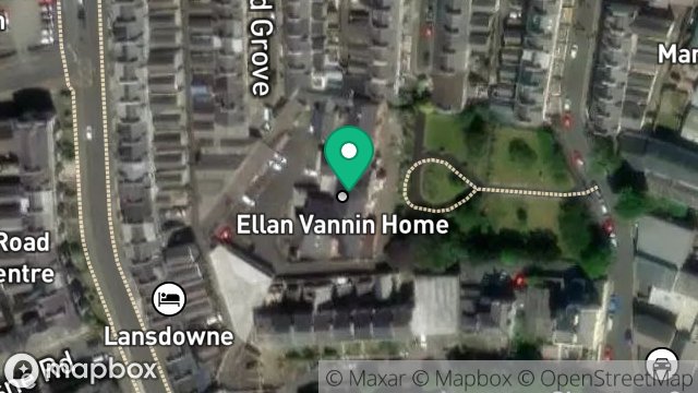 Map showing ELLAN VANNIN HOME, KINGSWOOD GROVE, DOUGLAS, ISLE OF MAN, IM1 3LX