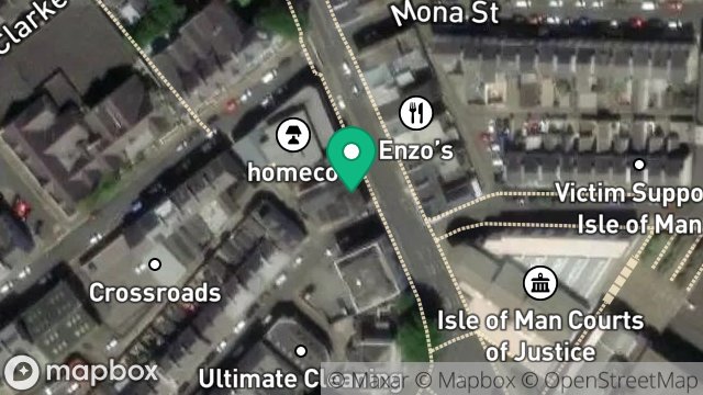 Map showing FLAT 1, 35, BUCKS ROAD, DOUGLAS, ISLE OF MAN, IM1 3DE