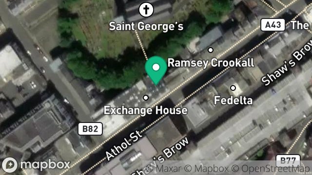 Map showing EXCHANGE HOUSE, 54-58, ATHOL STREET, DOUGLAS, ISLE OF MAN, IM1 1JD