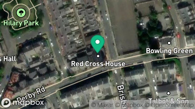 Map showing JIMMY CROSBIE MEMORIAL BANDROOM, DERBY ROAD, DOUGLAS, ISLE OF MAN, IM2 3EN