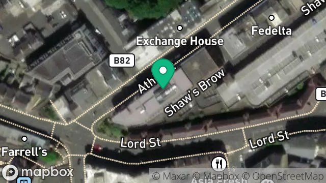 Map showing ST GEORGES HOUSE, 45-51, ATHOL STREET, DOUGLAS, ISLE OF MAN, IM1 1LA