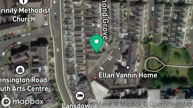 Map showing 24, RICHMOND GROVE, DOUGLAS, ISLE OF MAN, IM1 3JZ